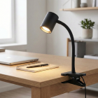 Moderne klemspot zwart, Elena, met schakelaar