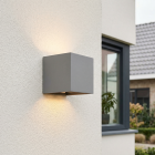 Moderne up down wandlamp grijs, Dion, IP65