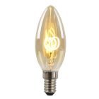 Dimbare Olucia E14 LED kaarslamp Tuelo, amber, 2W, 2200K