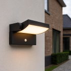 Moderne buiten wandlamp met bewegingssensor zwart, Alet, 12,5W, 3000K LED, IP54