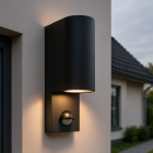 Moderne buiten wandlamp met bewegingssensor zwart, Corina, IP54