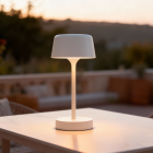 Moderne buiten tafellamp wit, Emily, 3W, 3000K LED, IP44, 3-staps dimbaar