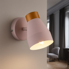 Landelijke wandlamp roze, Freddie, met schakelaar