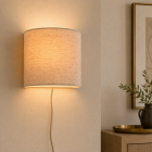 Japandi wandlamp beige, Timmy, met schakelaar