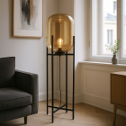 Retro vloerlamp amber, Roxy, met schakelaar