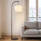 Moderne vloerlamp crème, Deborah, met schakelaar