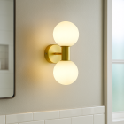 Moderne badkamer wandlamp goud, Amer, IP44