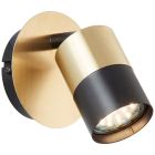 Moderne wandlamp Cato, Geborsteld Messing, Zwart