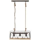 Moderne hanglamp Iris, Burned Steel, Hout
