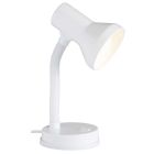 Kunststof bureaulamp wit, Loet, met schakelaar
