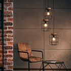 Industriële Hanglamp Taede, Zwart, hout