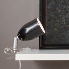 Kunststof klemspot zwart, Keke, met schakelaar