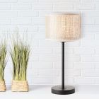 Landelijke tafellamp beige, Gerbert, met schakelaar