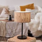 Landelijke tafellamp beige, Wenda, met schakelaar