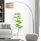 Landelijke vloerlamp beige, Emmelie, met schakelaar