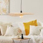 Houten hanglamp beige, Georgina