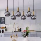 Design hanglamp grijs, Giada, 6L