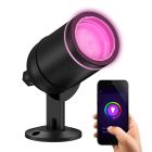 Zwarte smart buitenlamp aluminium, Halo, 4W, RGBW LED, IP54