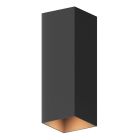 Zwarte up down wandlamp aluminium, Dion, 8W, 3000K LED, IP54