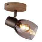 Zwarte plafondspot Clifford, metaal, vintage