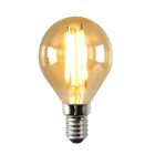 Dimbare Olucia E14 LED lamp, P45, 3W, Amber glas, 2200k