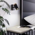 Zwarte moderne wandspot staal, Conradus, IP44