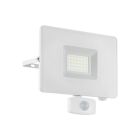 Witte buiten wandlamp met bewegingssensor aluminium, Joey, IP44