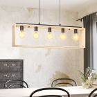 Landelijke hanglamp hout, Olaf