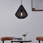 Zwarte industriële hanglamp staal, Agnese