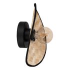 Bruine landelijke wandlamp hout, Jillah