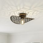 Bronzen vintage plafondlamp staal, Suraj
