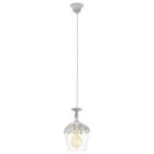 Witte landelijke hanglamp glas, Fredda