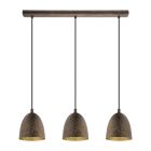 Bruine retro hanglamp staal, Ajay