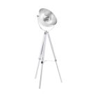 Witte industriële driepoot vloerlamp staal, Nickolas, met schakelaar