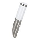 Zilveren buiten wandlamp met bewegingssensor kunststof, Carlein, IP44