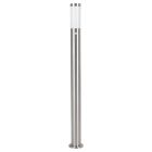 Zilveren staande buitenlamp met schemersensor kunststof, Carlein, IP44
