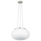 Nikkelen design hanglamp glas, Skyler