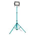 Blauwe werklamp aluminium, Angelos, 100W, 4000K LED, IP65, met schakelaar