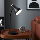 Zwarte moderne tafellamp aluminium, Serena, 5,5W, 3000K LED, met touchdimmer