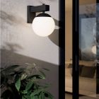 Zwarte moderne buitenlamp glas, Boris, IP44