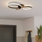 Zwarte moderne plafondlamp aluminium, Thekla, 21W, 3000K LED