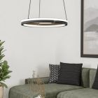 Zwarte moderne hanglamp kunststof, Madhvi, 20W, warm tot koud wit verstelbare LED, met afstandsbediening