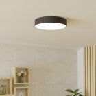 Zwarte moderne smart plafondlamp kunststof, Germen, 15W, RGBW LED, met afstandsbediening