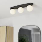 Zwarte moderne plafondlamp staal, Cornee, 4,2W, 2700K LED, IP44