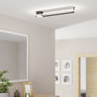 Zwarte design plafondlamp staal, Constance, 24W, white switch LED