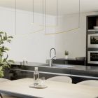 Messing moderne hanglamp kunststof, Vilko, 22W, white switch LED