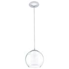 Chromen design hanglamp glas, Silvijn