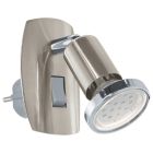 Nikkelen stopcontact wandlamp metaal, Alejandra, met schakelaar
