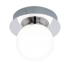 Chromen moderne plafondlamp glas, Escha, 3W, 3000K LED, IP44