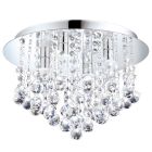 Chromen design plafondlamp kristal, Almedina, IP44